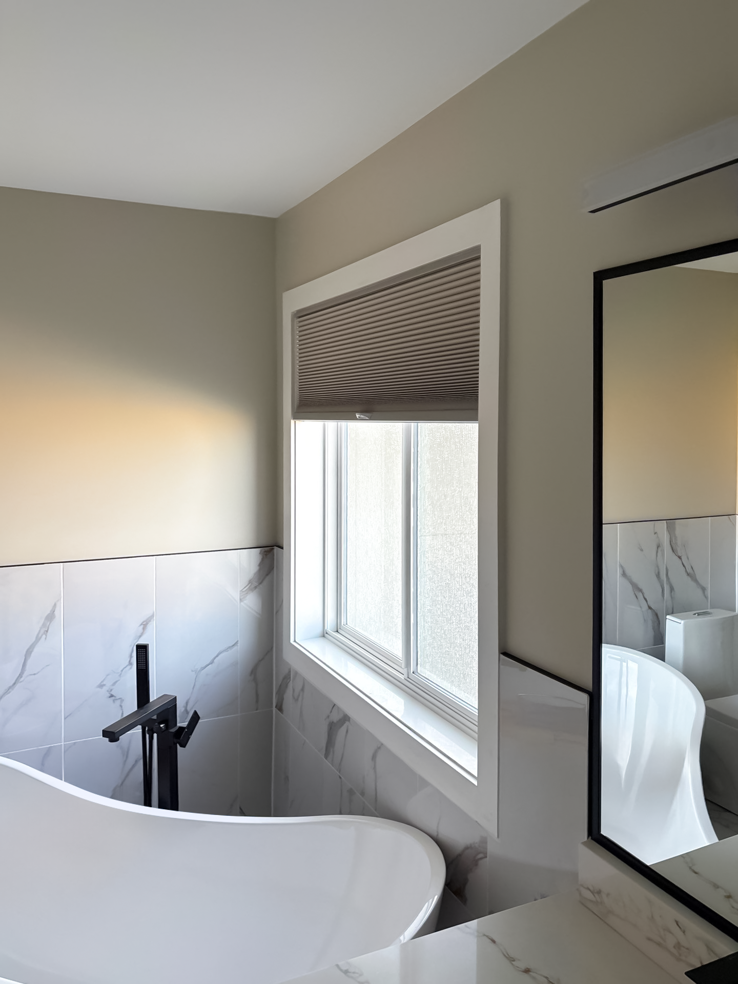 Honeycomb blinds throughout our home